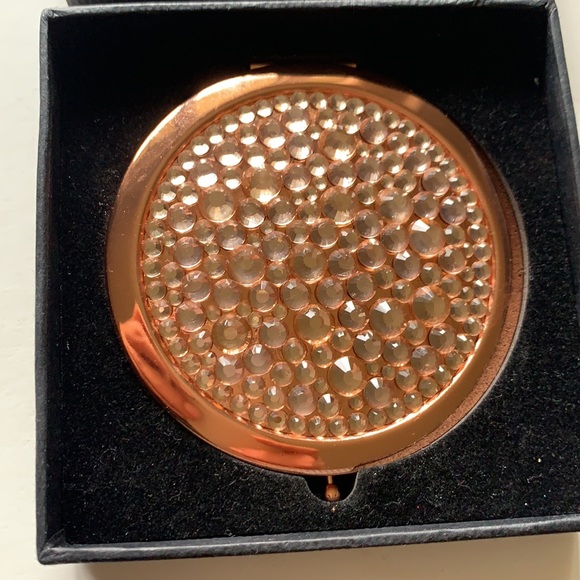 Beautiful Rose gold W Rhinestones compact travel Folding Mirror from Nor… - Picture 3 of 7